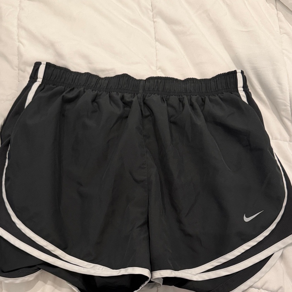 Nike Women's Black Athletic Shorts with White Trim